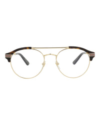 Gucci Mens Round/Oval Havana Gold Transparent Fashion Designer Eyewear