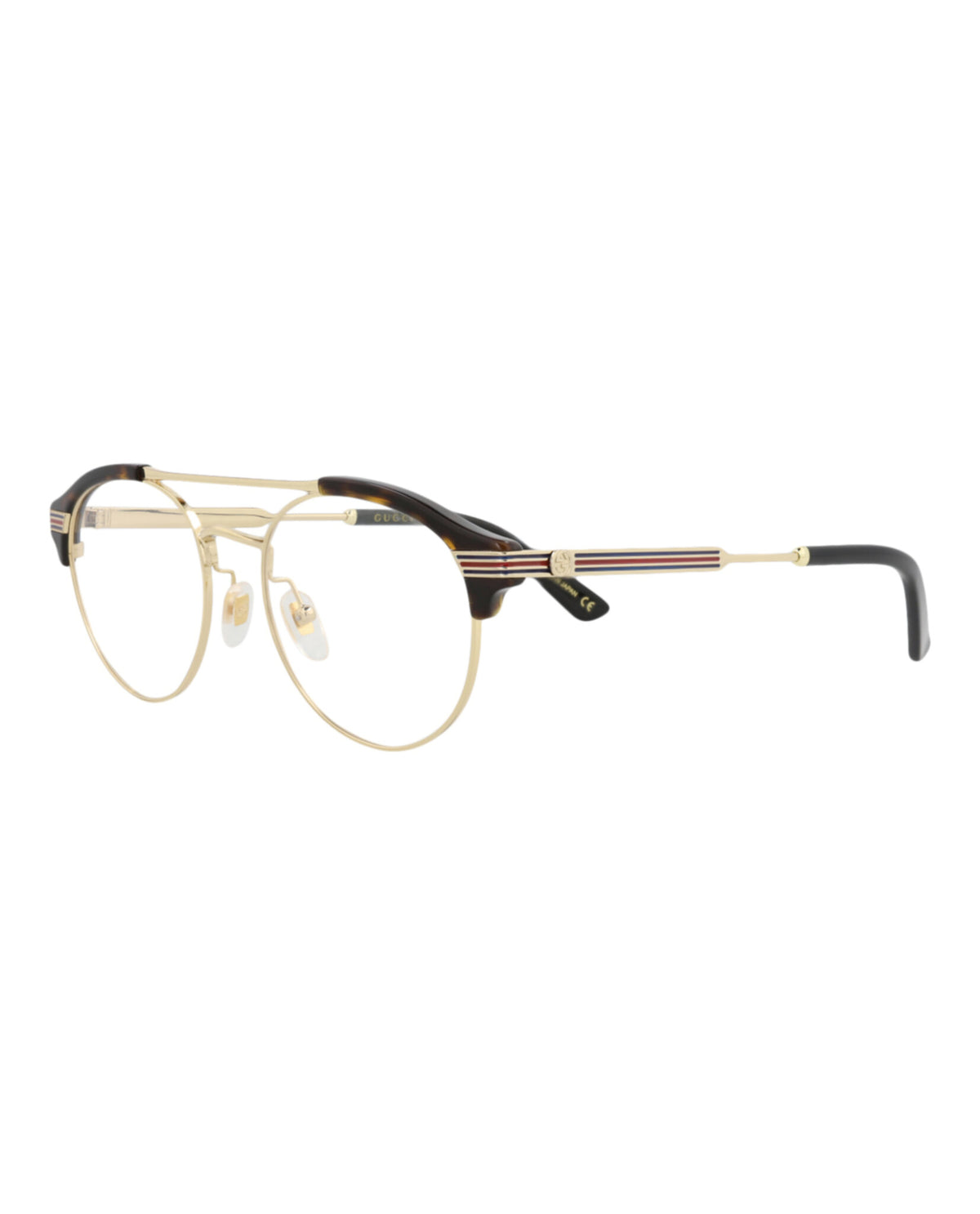Gucci Mens Round/Oval Havana Gold Transparent Fashion Designer Eyewear