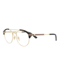 Gucci Mens Round/Oval Havana Gold Transparent Fashion Designer Eyewear