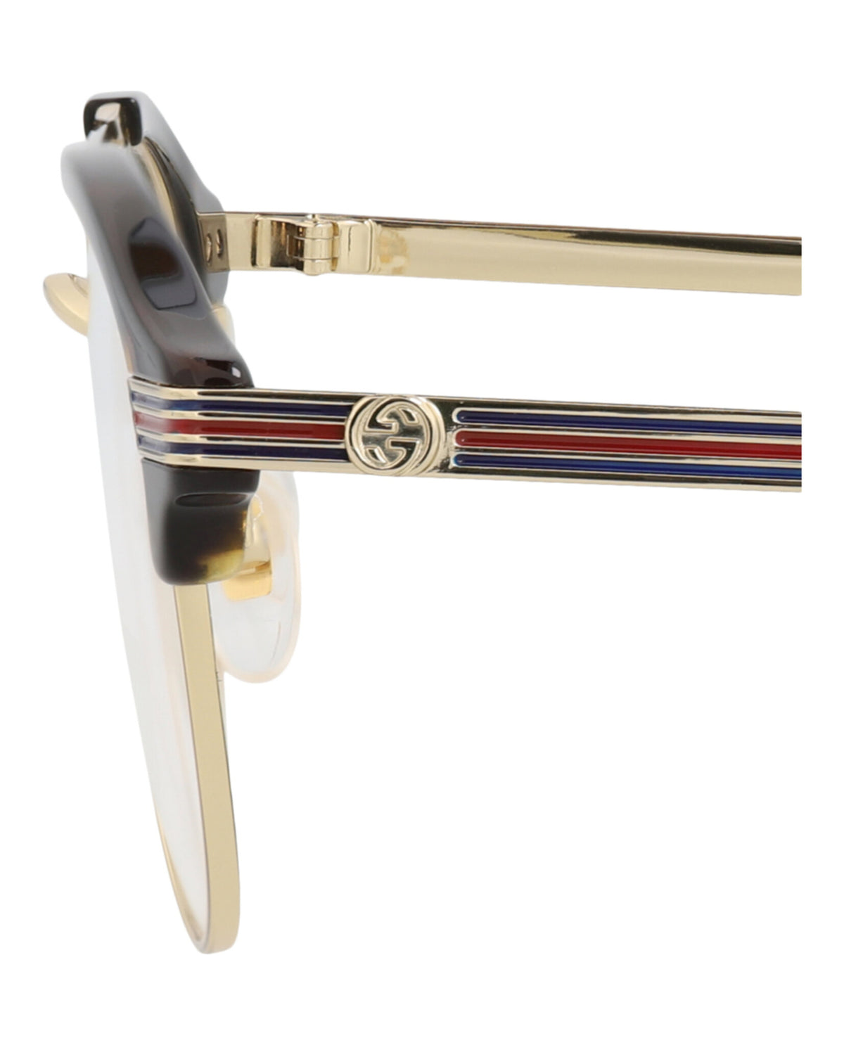 Gucci Mens Round/Oval Havana Gold Transparent Fashion Designer Eyewear