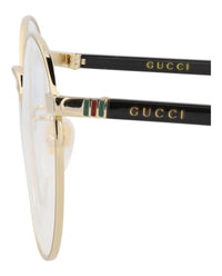 Gucci Unisex Round/Oval Gold Black Transparent Fashion Designer Eyewear