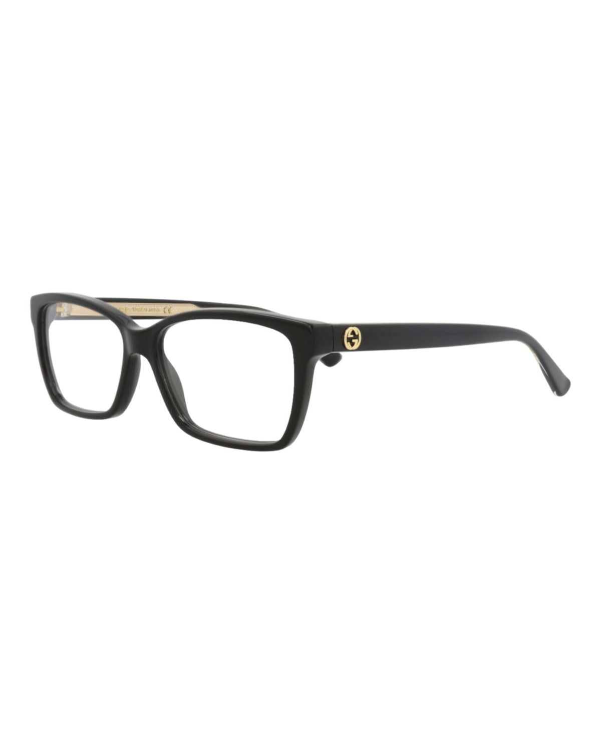 Gucci Womens Square/Rectangle Black Black Transparent Fashion Designer Eyewear