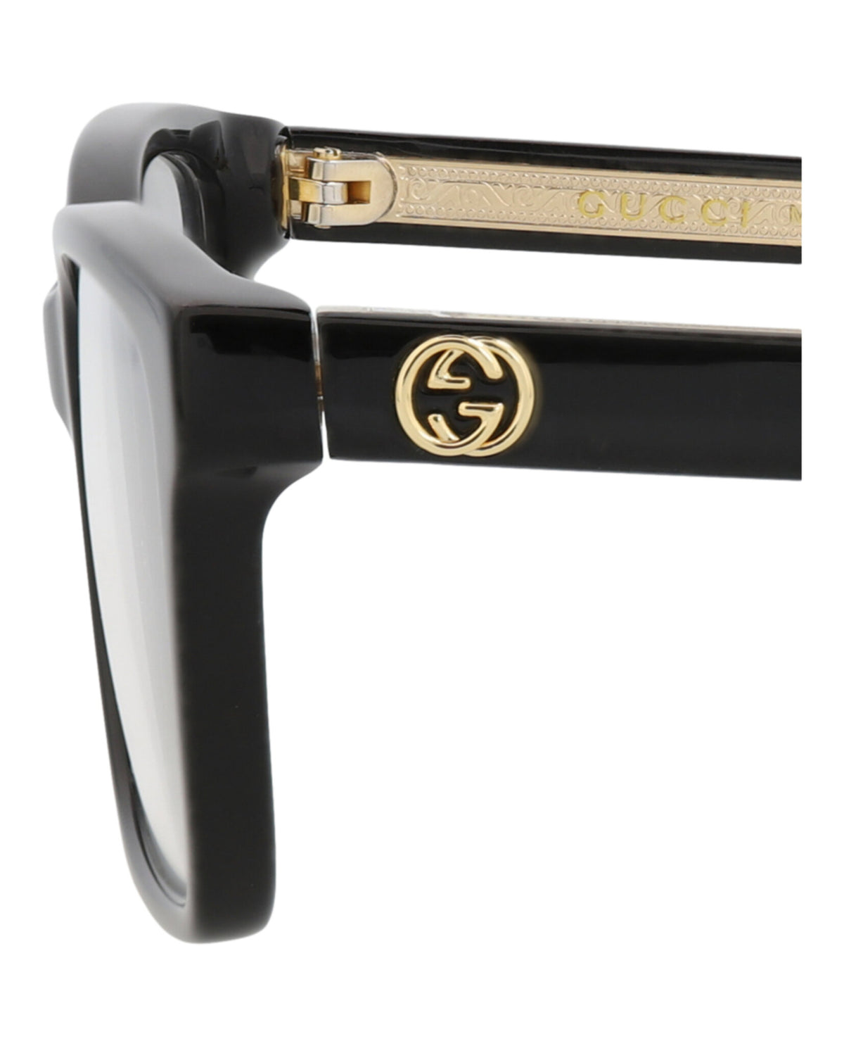 Gucci Womens Square/Rectangle Black Black Transparent Fashion Designer Eyewear