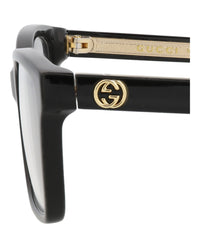 Gucci Womens Square/Rectangle Black Black Transparent Fashion Designer Eyewear