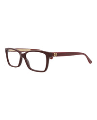 Gucci Womens Square/Rectangle Burgundy Burgundy Transparent Fashion Designer Eyewear