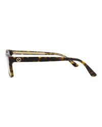 Gucci Womens Square/Rectangle Havana Havana Transparent Fashion Designer Eyewear