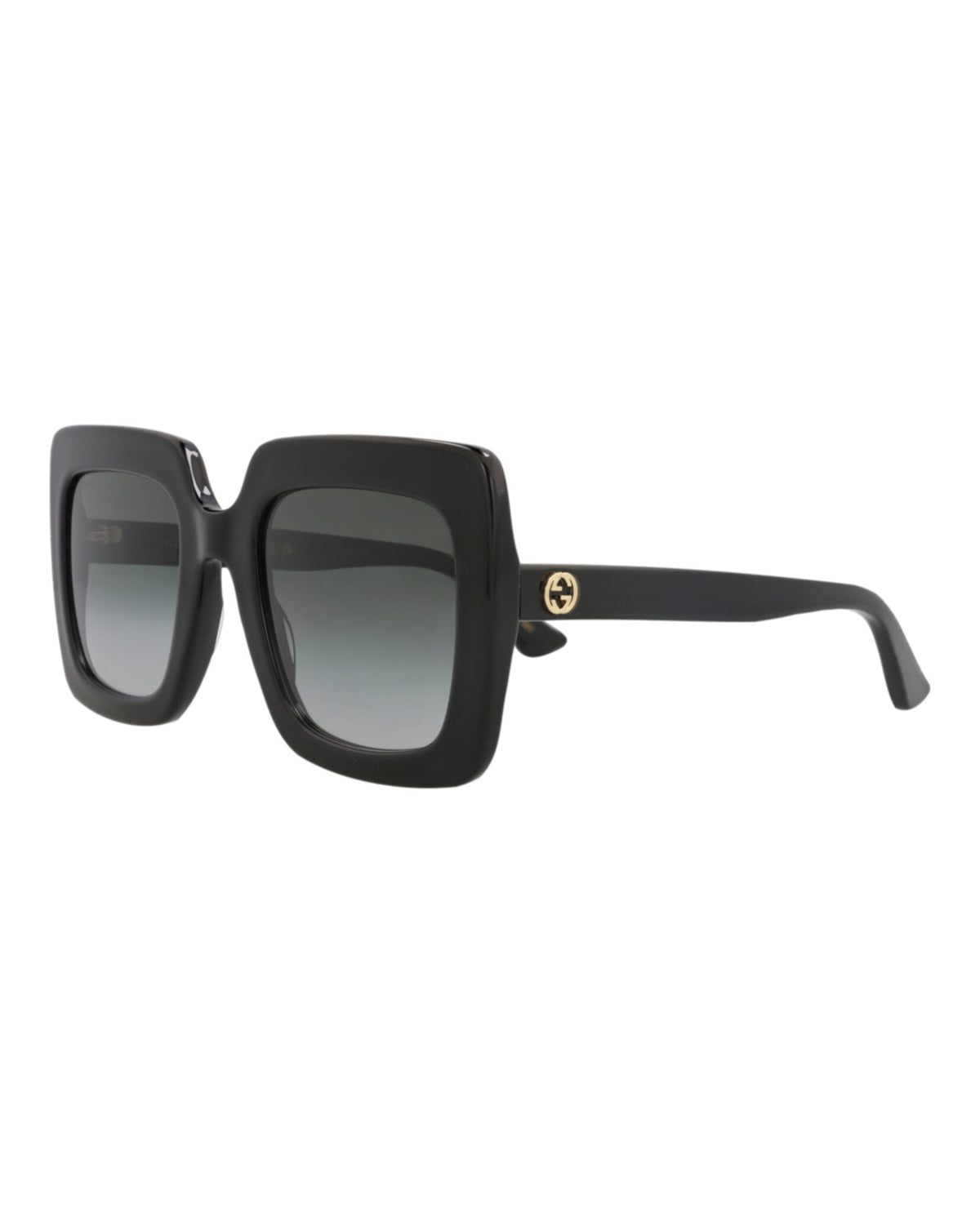 Gucci Womens Square/Rectangle Black Black Grey Fashion Designer Eyewear
