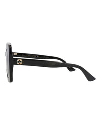 Gucci Womens Square/Rectangle Black Black Grey Fashion Designer Eyewear