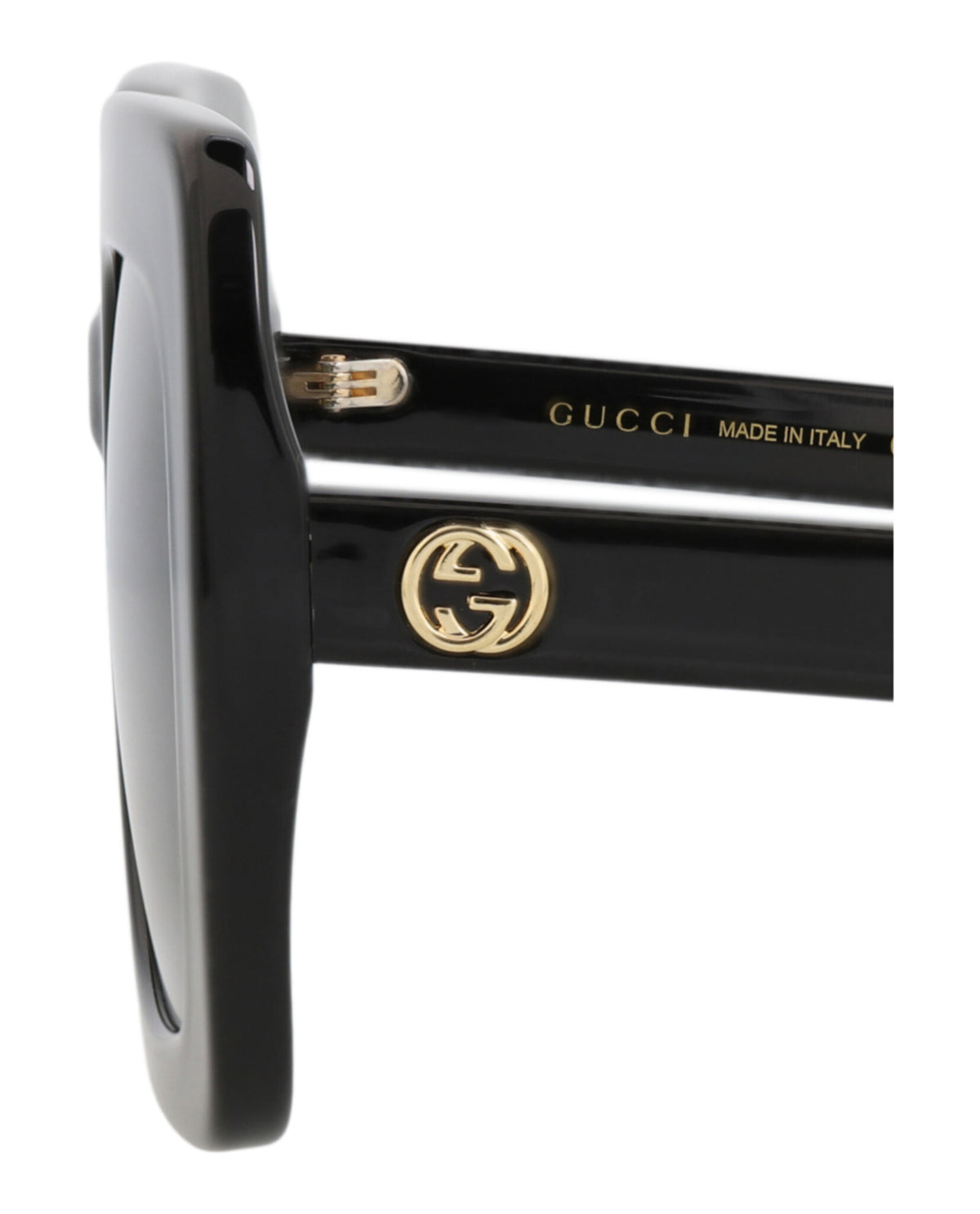Gucci Womens Square/Rectangle Black Black Grey Fashion Designer Eyewear