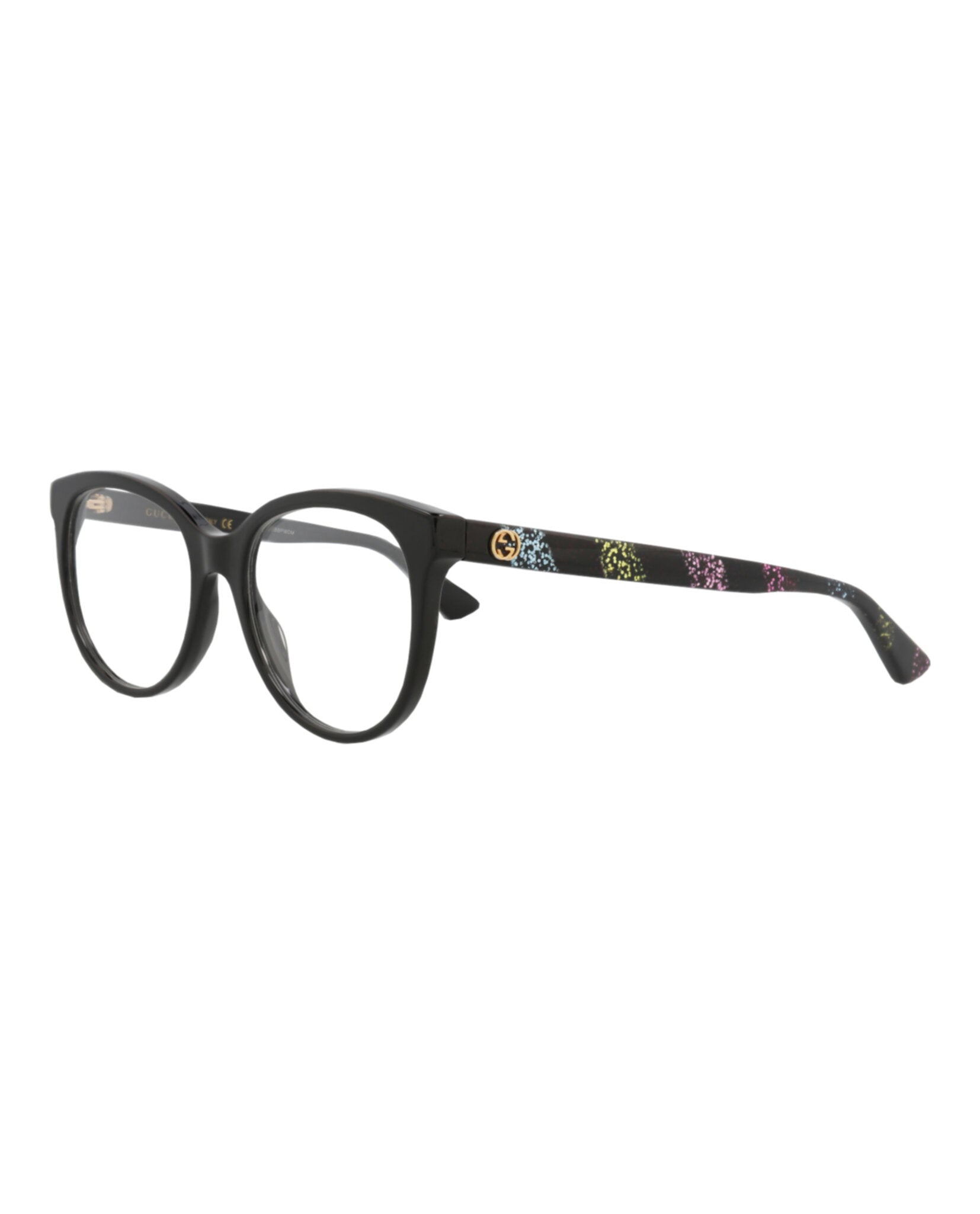 Gucci Womens Round/Oval Black Multicolor Transparent Fashion Designer Eyewear