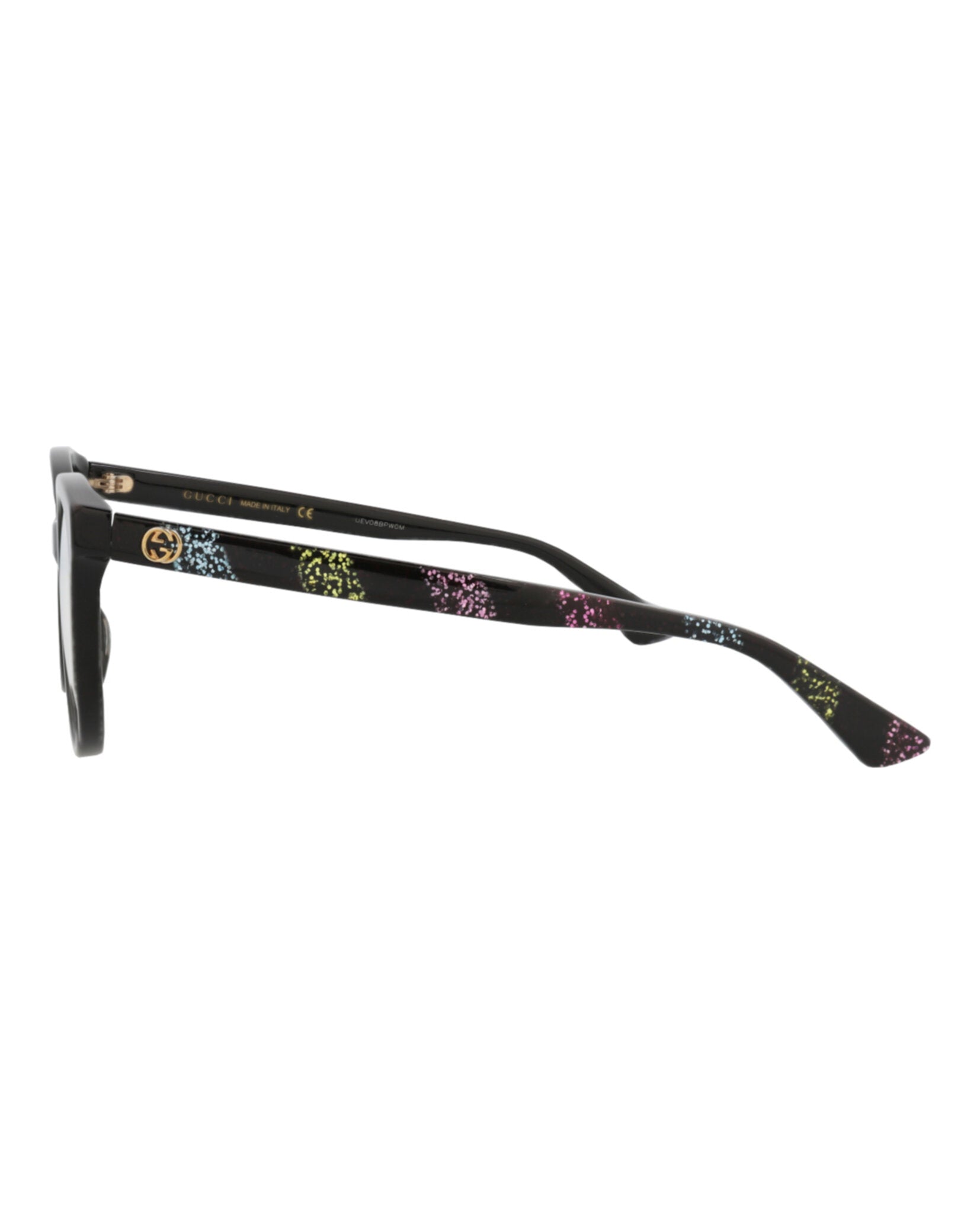 Gucci Womens Round/Oval Black Multicolor Transparent Fashion Designer Eyewear