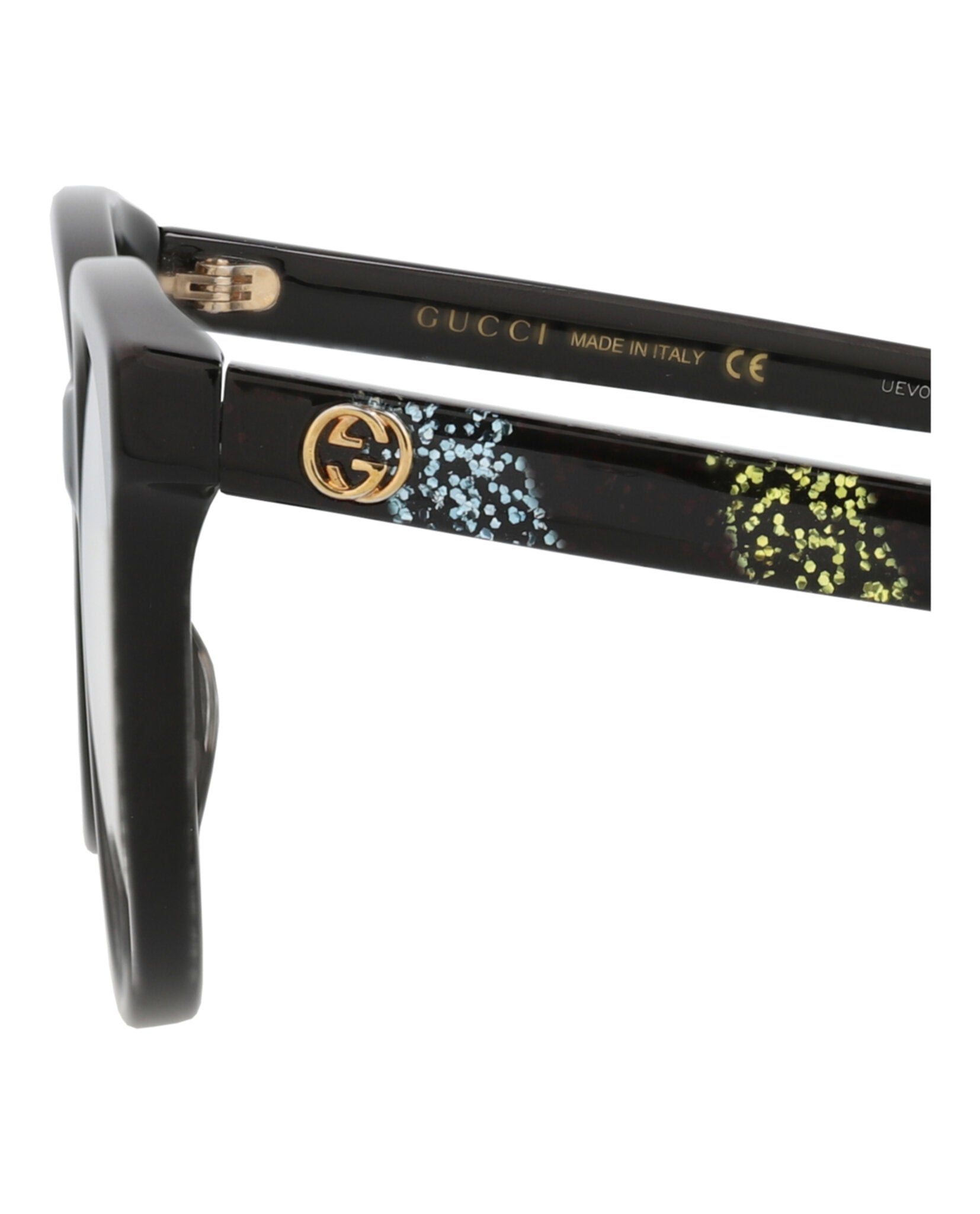 Gucci Womens Round/Oval Black Multicolor Transparent Fashion Designer Eyewear
