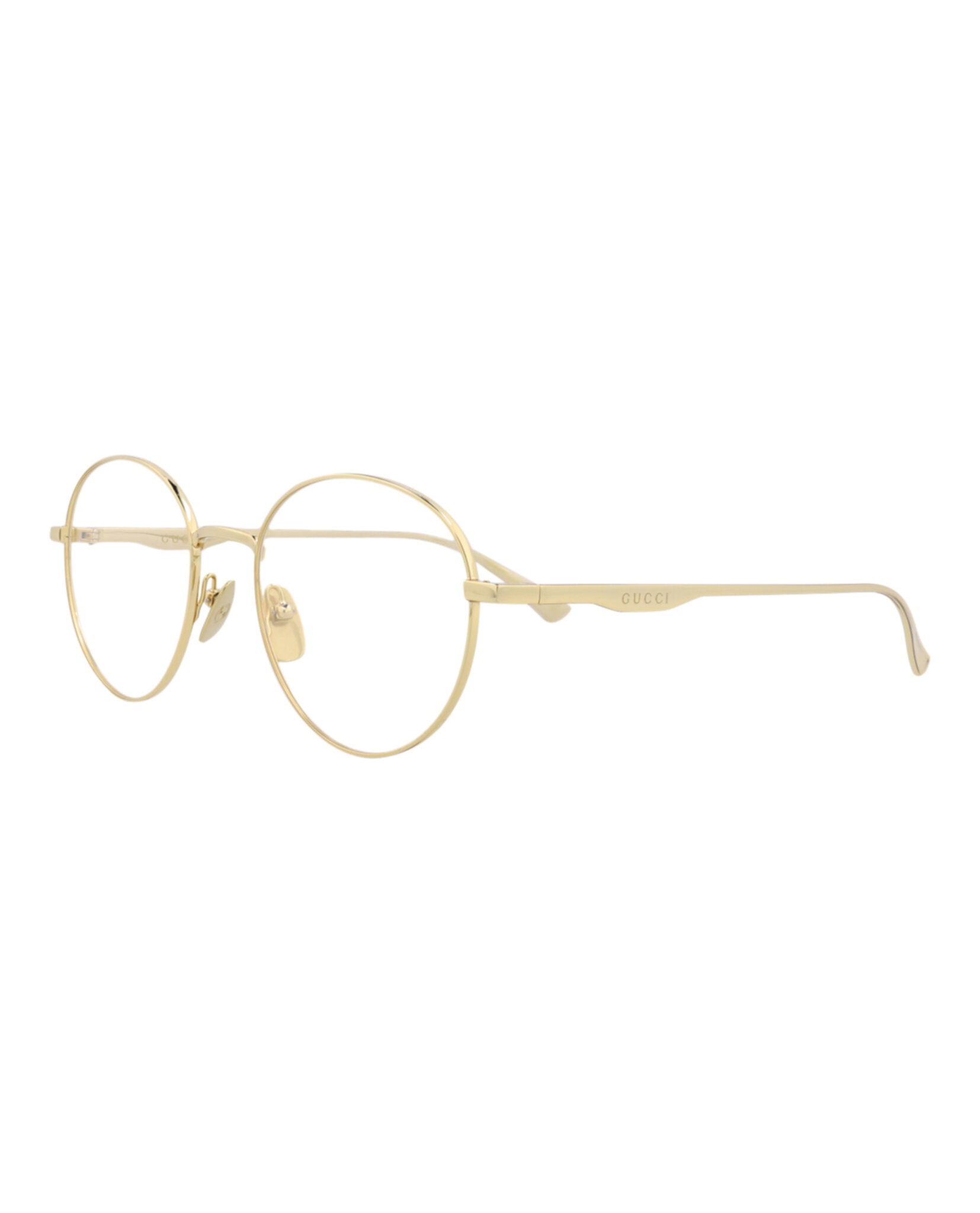 Gucci Gucci Mens Round/Oval Gold Gold Transparent Fashion Designer Eyewear