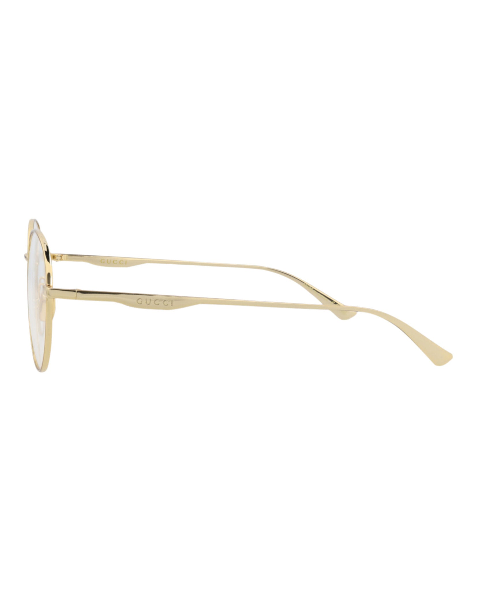 Gucci Gucci Mens Round/Oval Gold Gold Transparent Fashion Designer Eyewear
