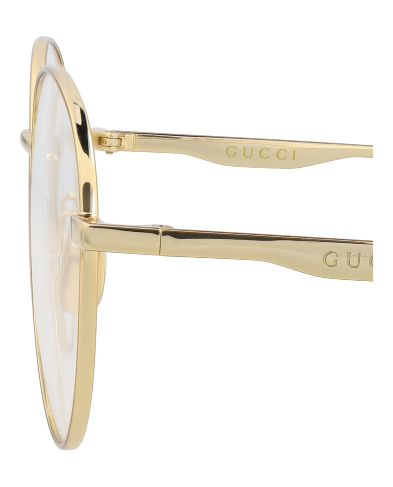 Gucci Gucci Mens Round/Oval Gold Gold Transparent Fashion Designer Eyewear
