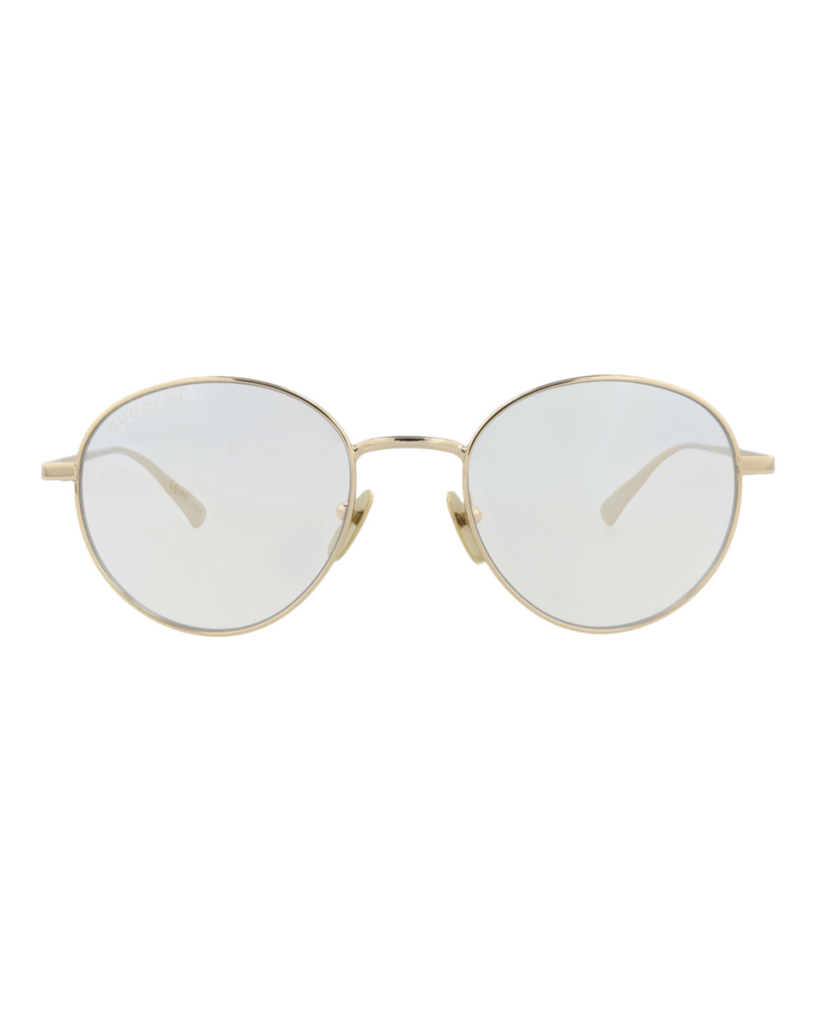Gucci Gucci Mens Round/Oval Gold Gold Transparent Fashion Designer Eyewear