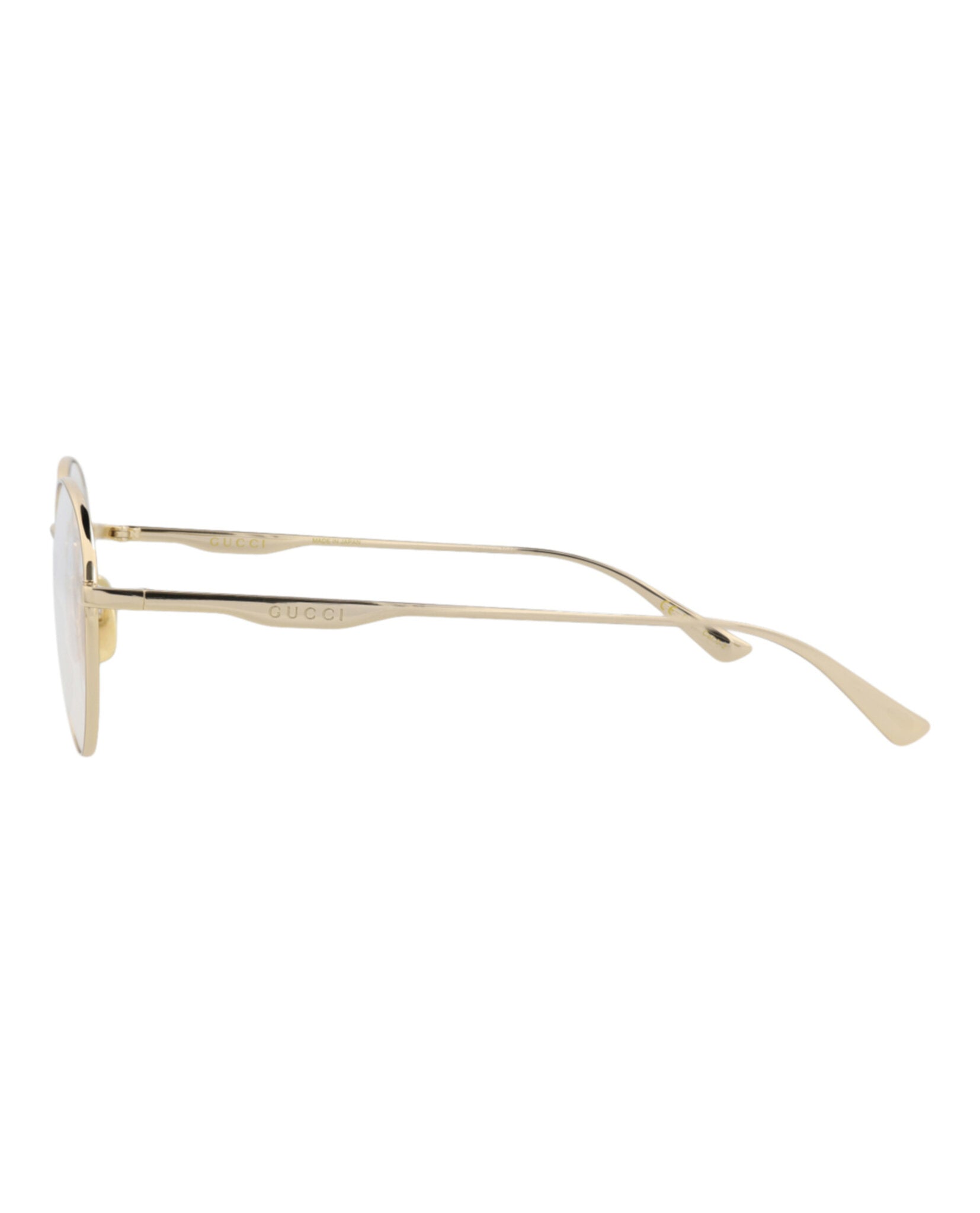 Gucci Gucci Mens Round/Oval Gold Gold Transparent Fashion Designer Eyewear