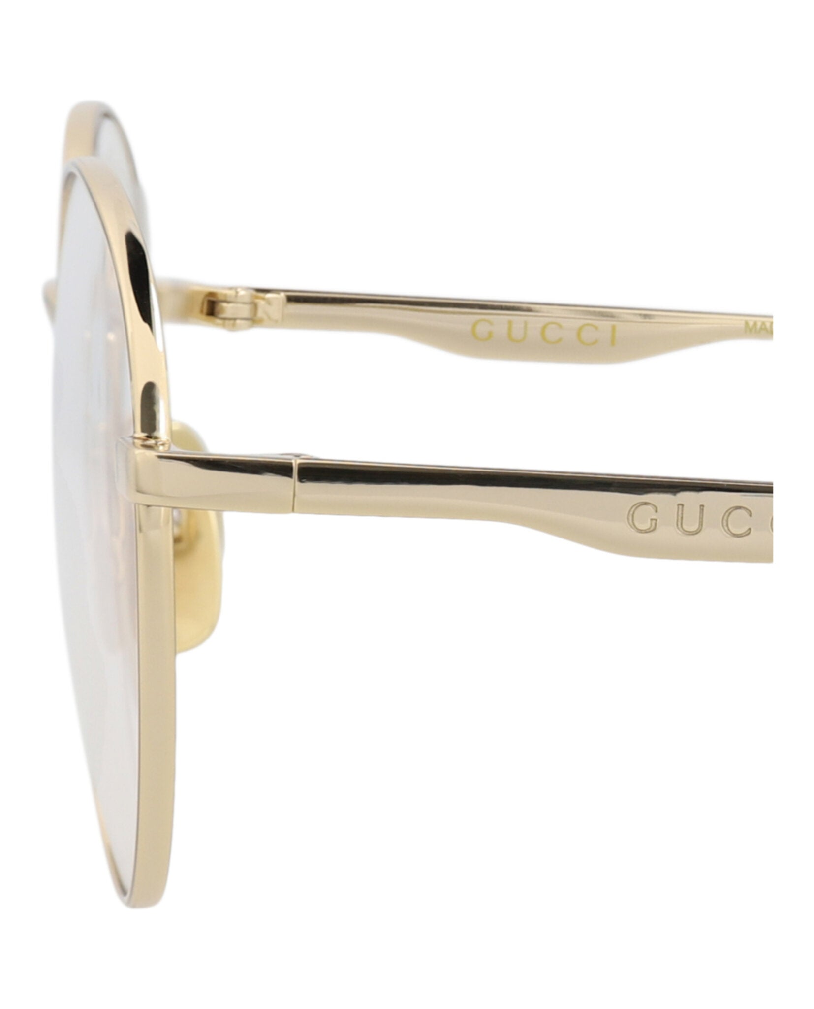 Gucci Gucci Mens Round/Oval Gold Gold Transparent Fashion Designer Eyewear