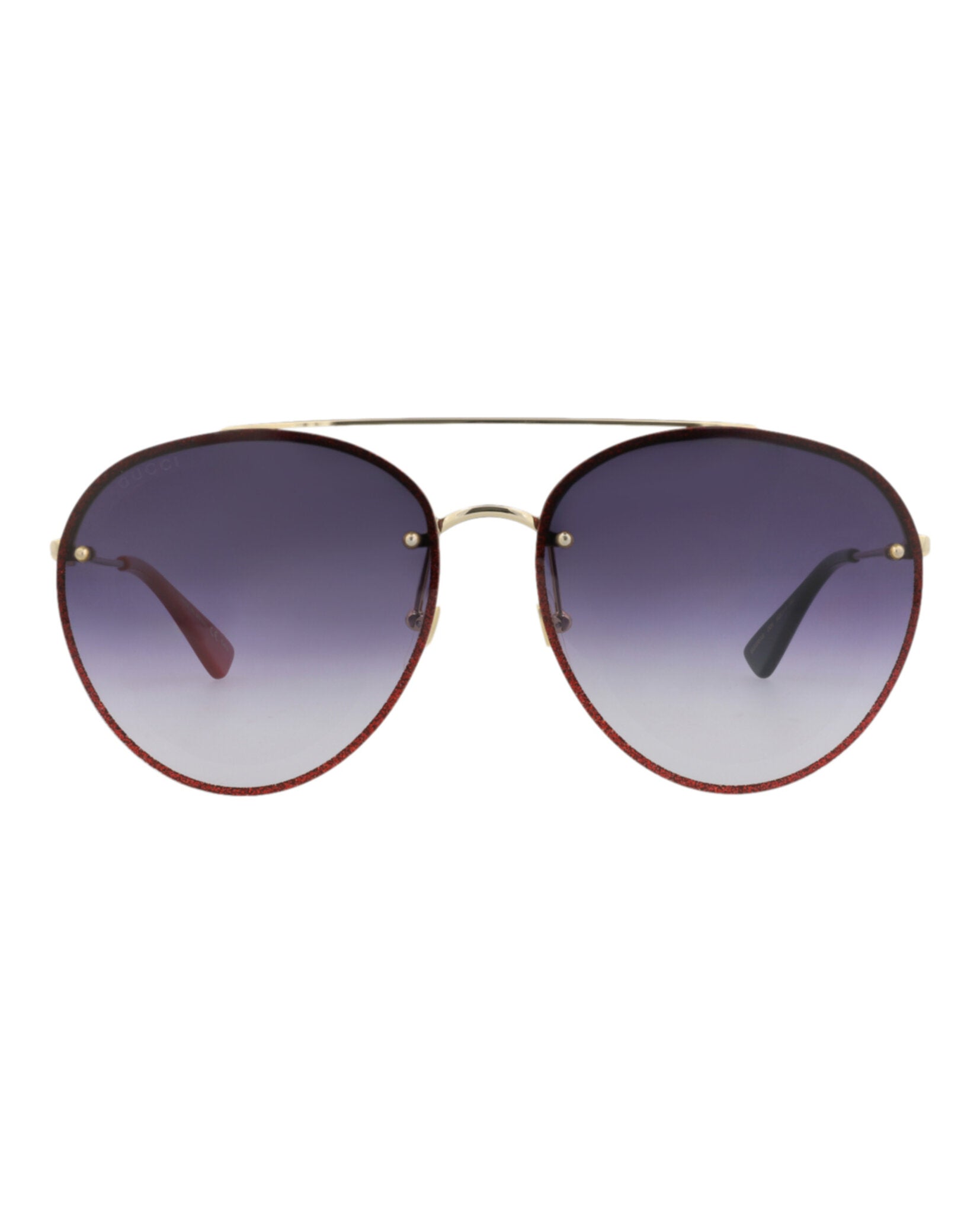 Gucci Womens Aviator Gold Gold Grey Fashion Designer Eyewear
