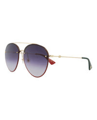 Gucci Womens Aviator Gold Gold Grey Fashion Designer Eyewear