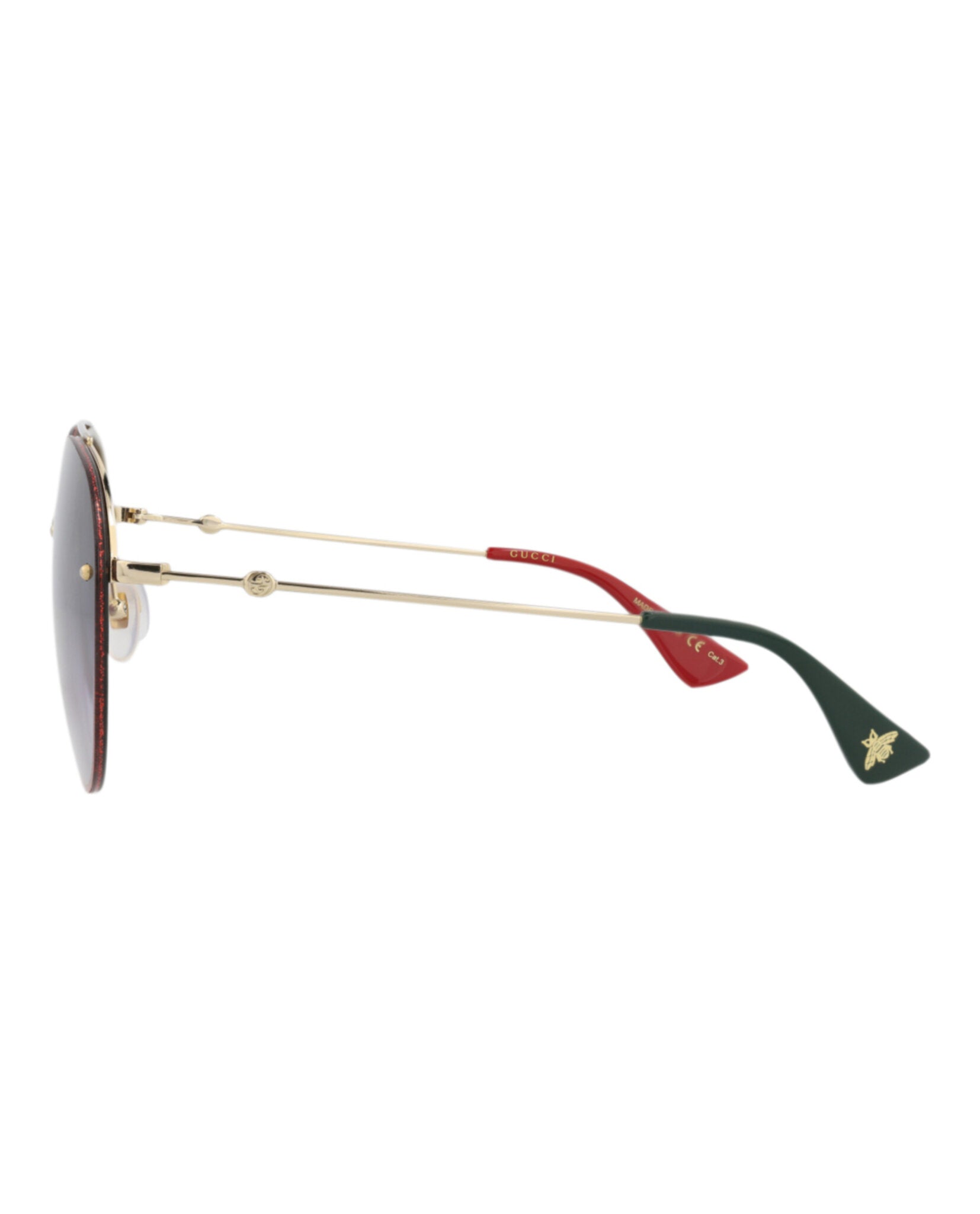 Gucci Womens Aviator Gold Gold Grey Fashion Designer Eyewear