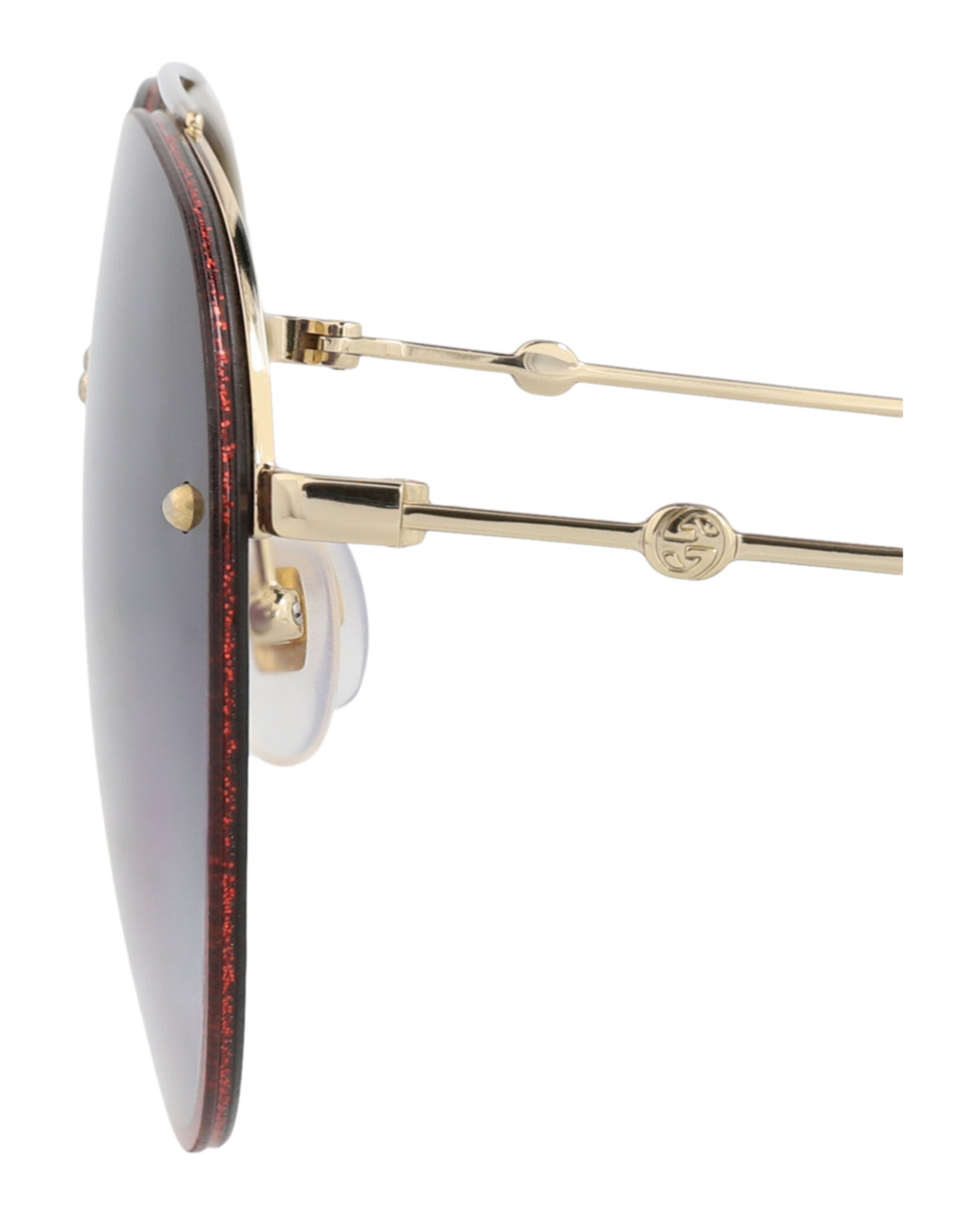Gucci Womens Aviator Gold Gold Grey Fashion Designer Eyewear