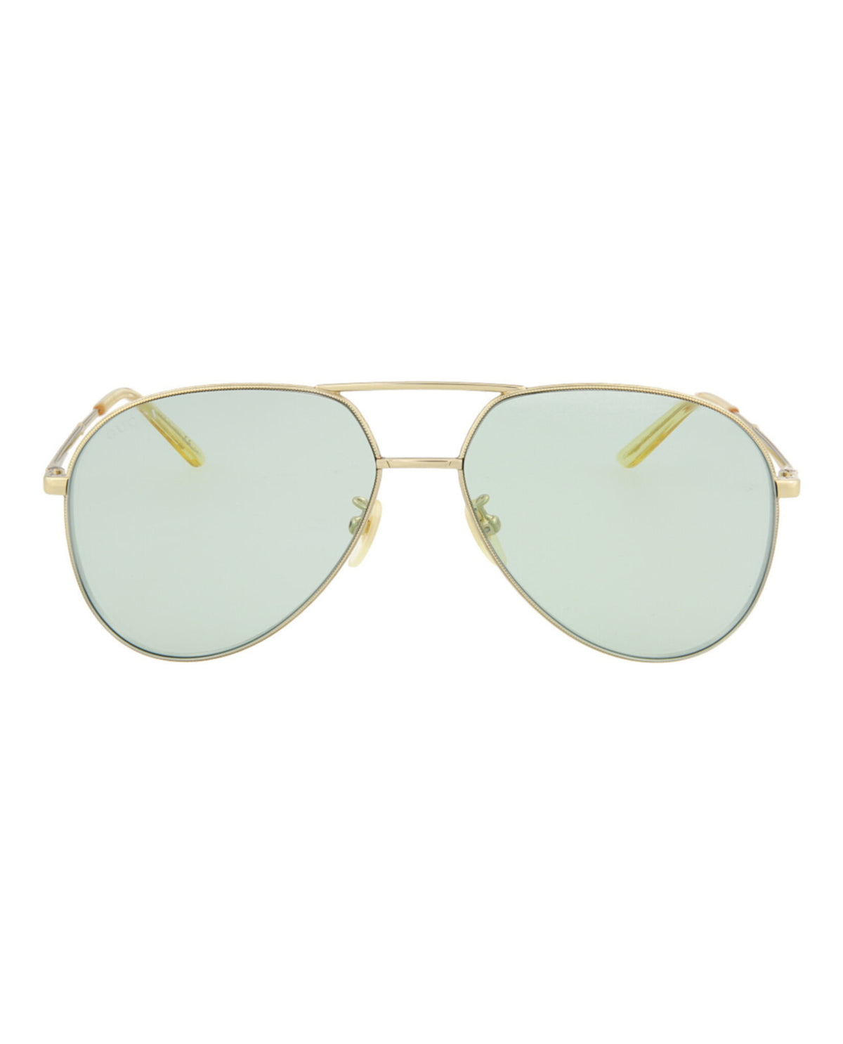 Gucci Gucci Unisex Aviator Gold Gold Green Fashion Designer Eyewear