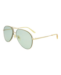 Gucci Gucci Unisex Aviator Gold Gold Green Fashion Designer Eyewear