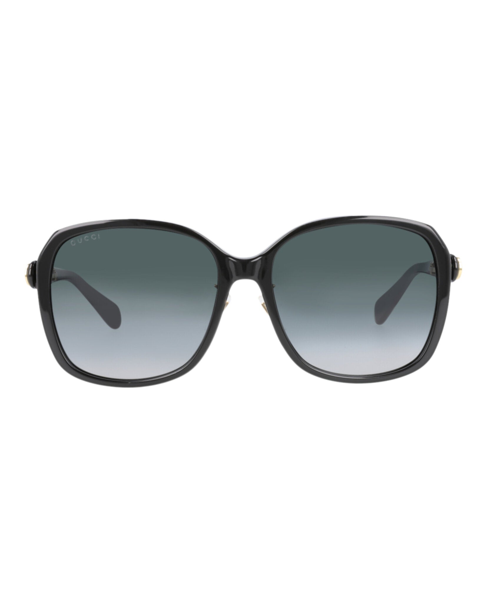 Gucci Womens Square/Rectangle Black Black Grey Fashion Designer Eyewear