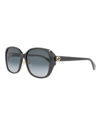 Gucci Womens Square/Rectangle Black Black Grey Fashion Designer Eyewear