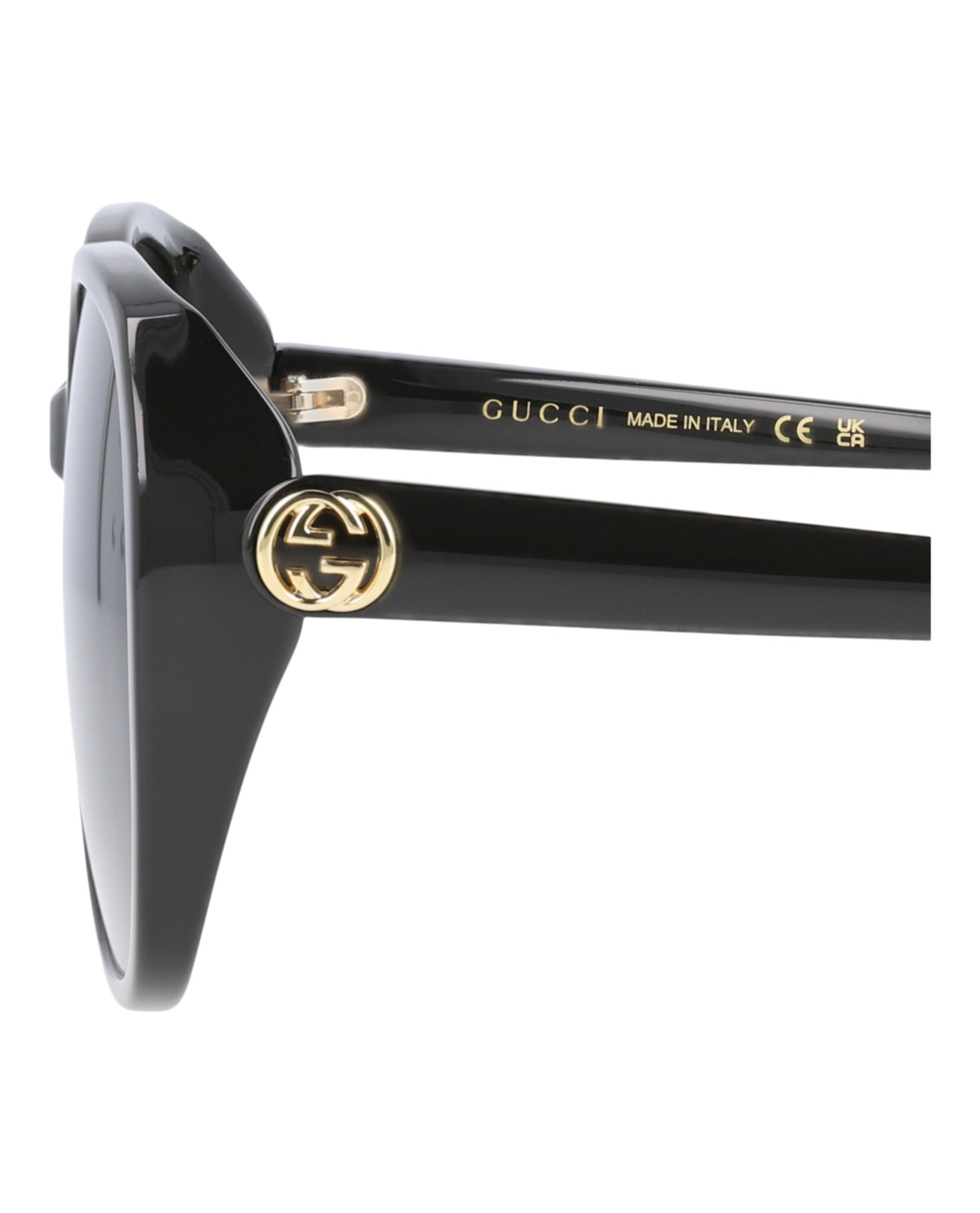 Gucci Womens Square/Rectangle Black Black Grey Fashion Designer Eyewear