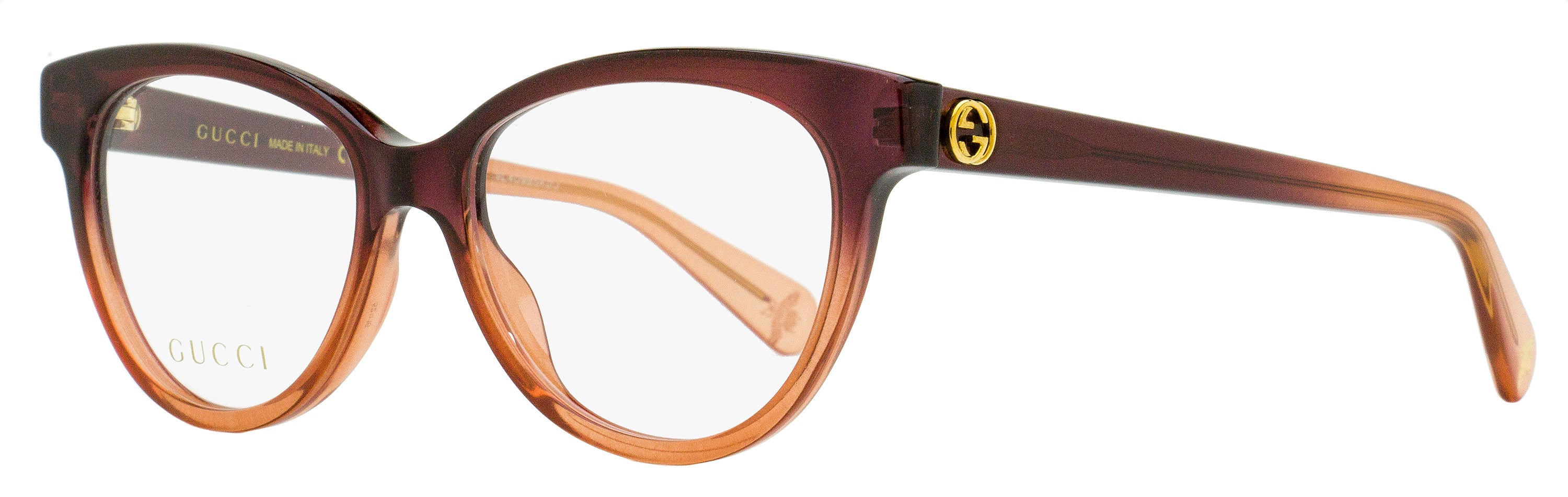 Gucci Oval Eyeglasses GG0373O 003 Brown-Rose Ombre 52mm Brown-Rose Ombre