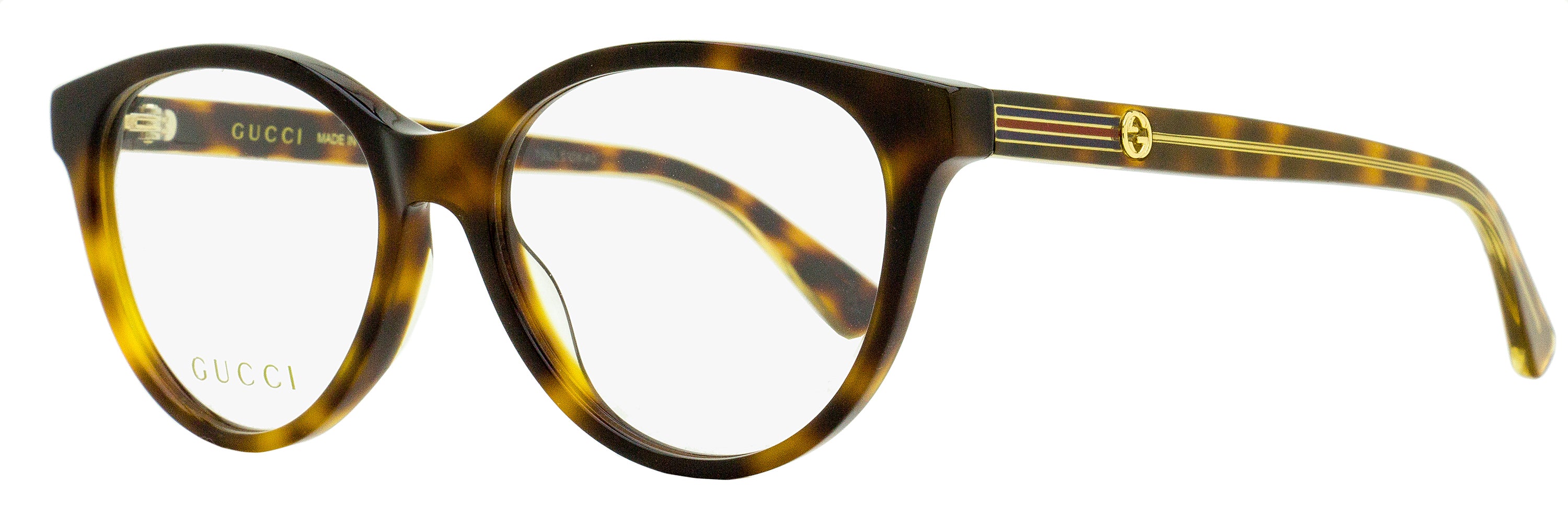 Gucci Sylvie Oval Eyeglasses GG0379O 003 Havana 52mm Havana