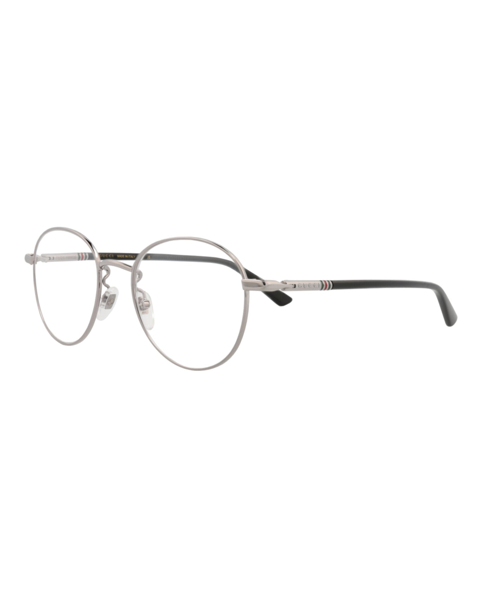 Gucci Gucci Mens Round/Oval Ruthenium Black Transparent Fashion Designer Eyewear