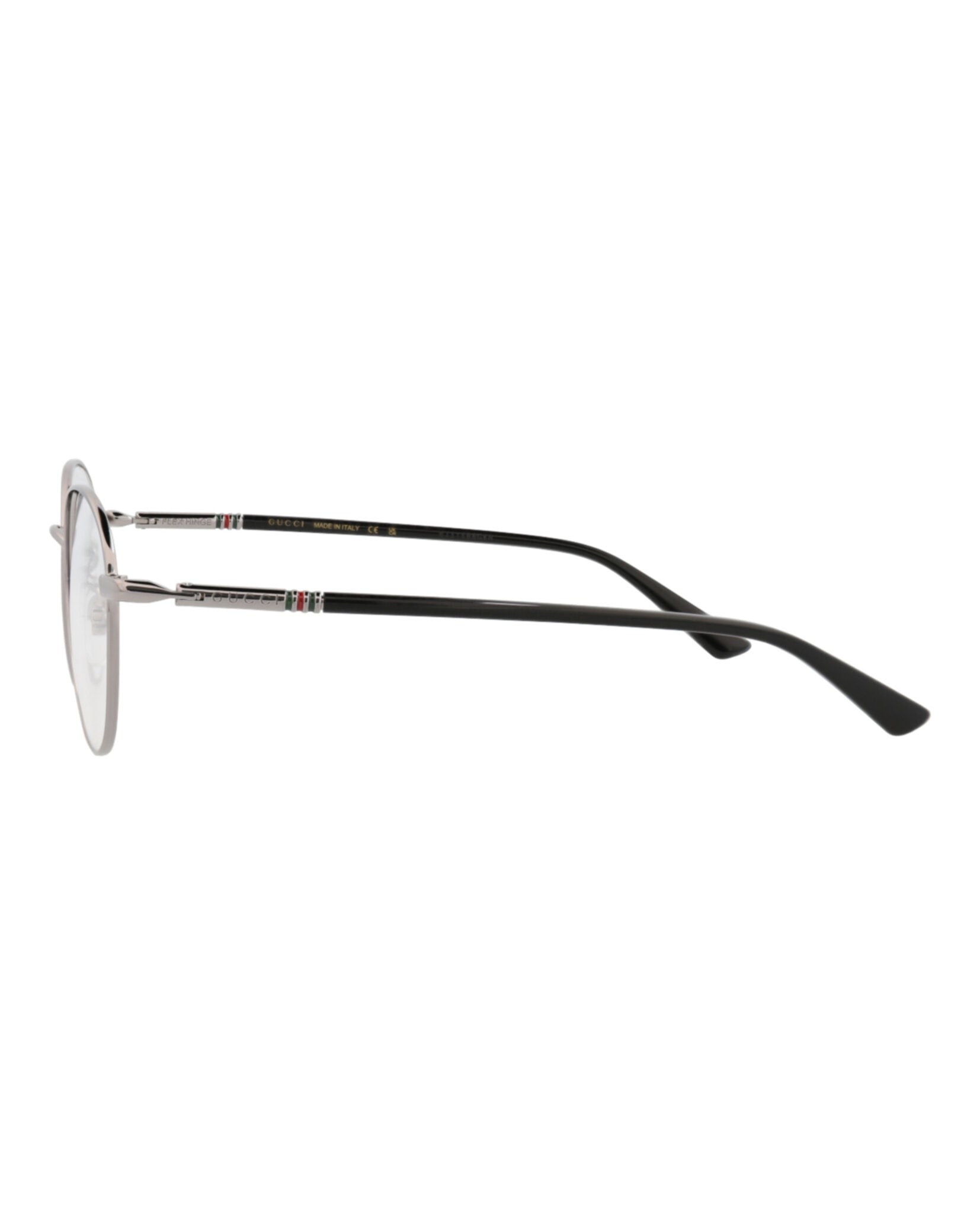 Gucci Gucci Mens Round/Oval Ruthenium Black Transparent Fashion Designer Eyewear