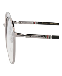 Gucci Gucci Mens Round/Oval Ruthenium Black Transparent Fashion Designer Eyewear