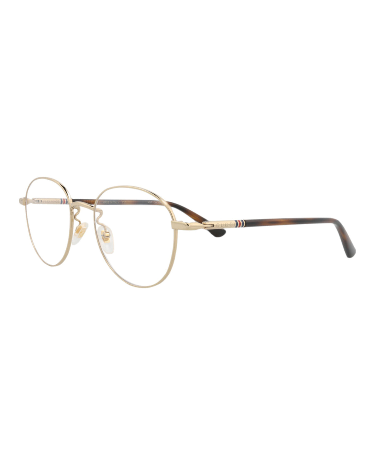 Gucci Mens Round/Oval Gold Havana Transparent Fashion Designer Eyewear
