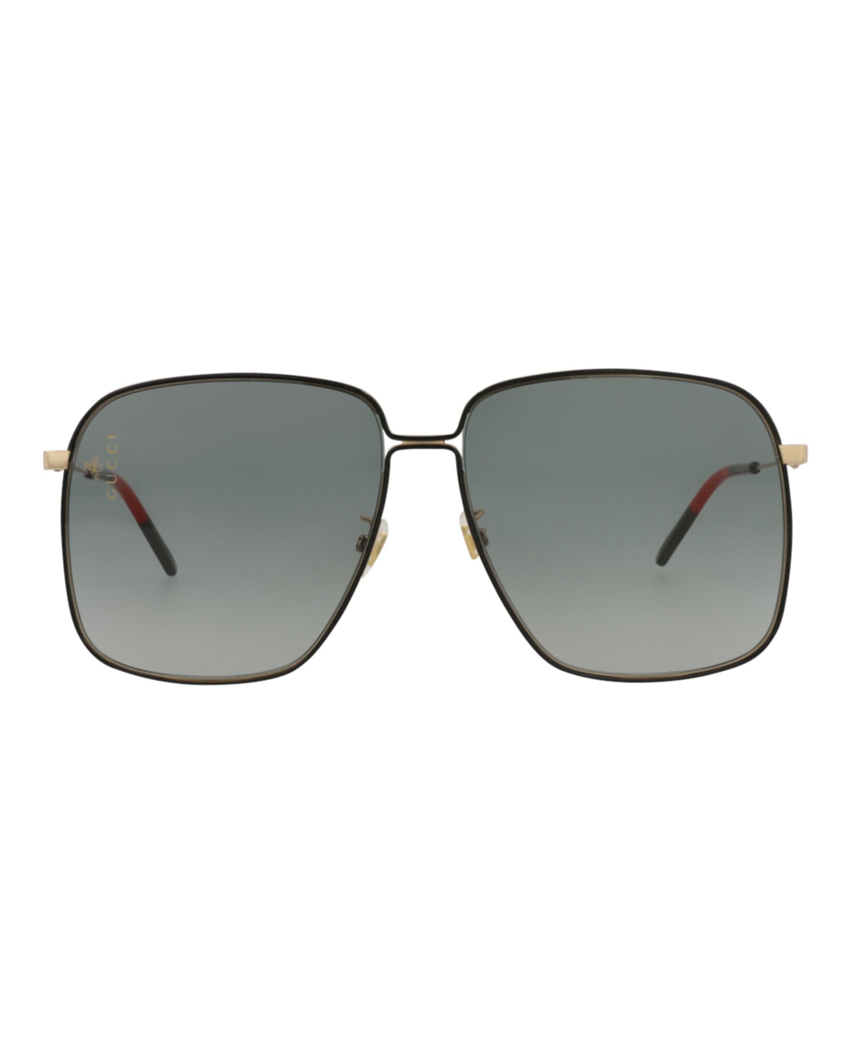 Gucci Womens Square/Rectangle Gold Gold Grey Fashion Designer Eyewear
