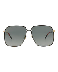 Gucci Womens Square/Rectangle Gold Gold Grey Fashion Designer Eyewear