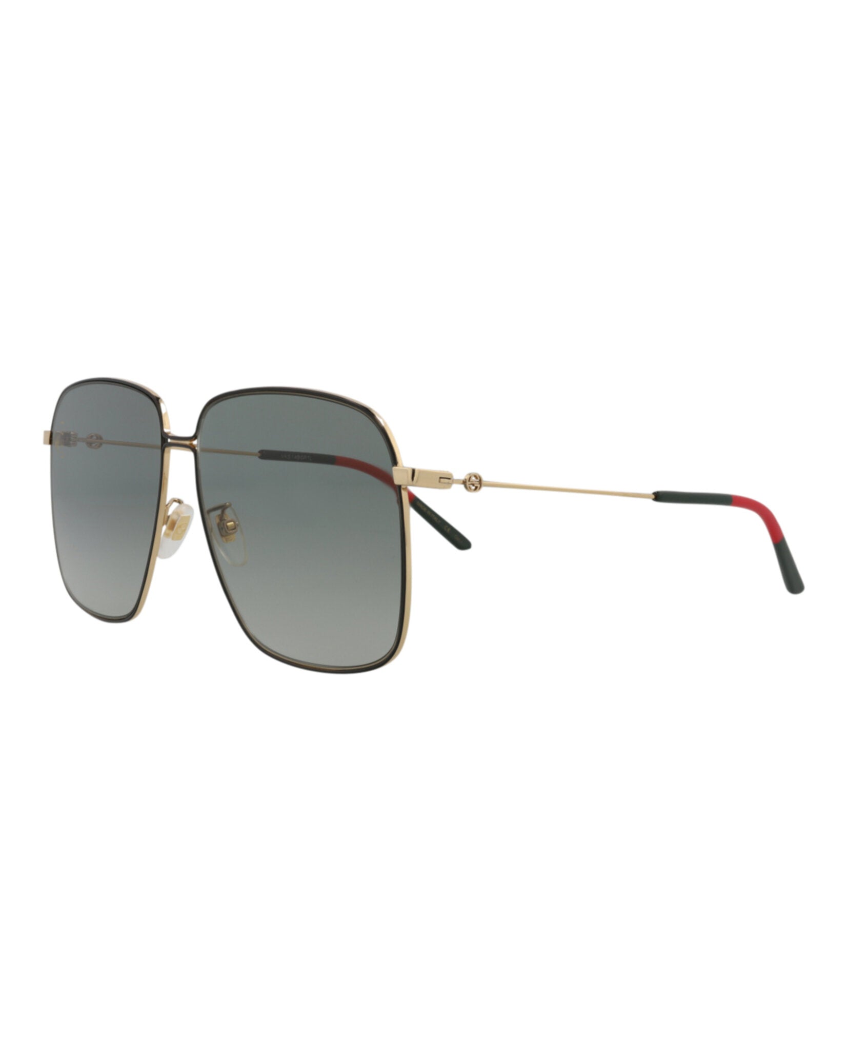 Gucci Womens Square/Rectangle Gold Gold Grey Fashion Designer Eyewear