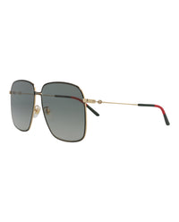 Gucci Womens Square/Rectangle Gold Gold Grey Fashion Designer Eyewear