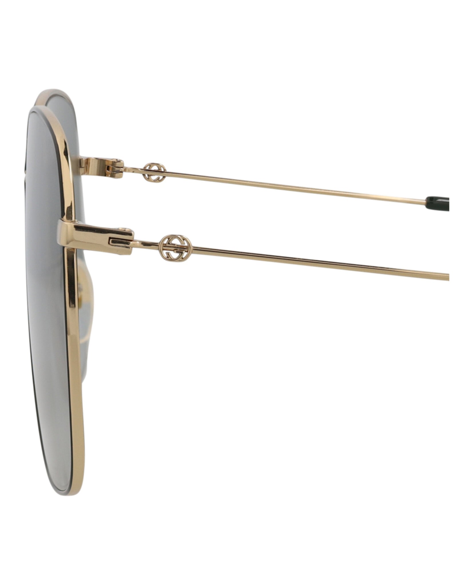 Gucci Womens Square/Rectangle Gold Gold Grey Fashion Designer Eyewear