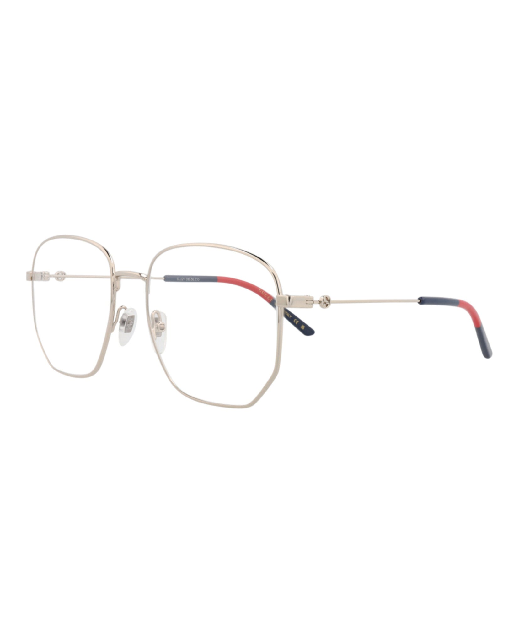 Gucci Gucci Womens Square/Rectangle Gold Gold Transparent Fashion Designer Eyewear