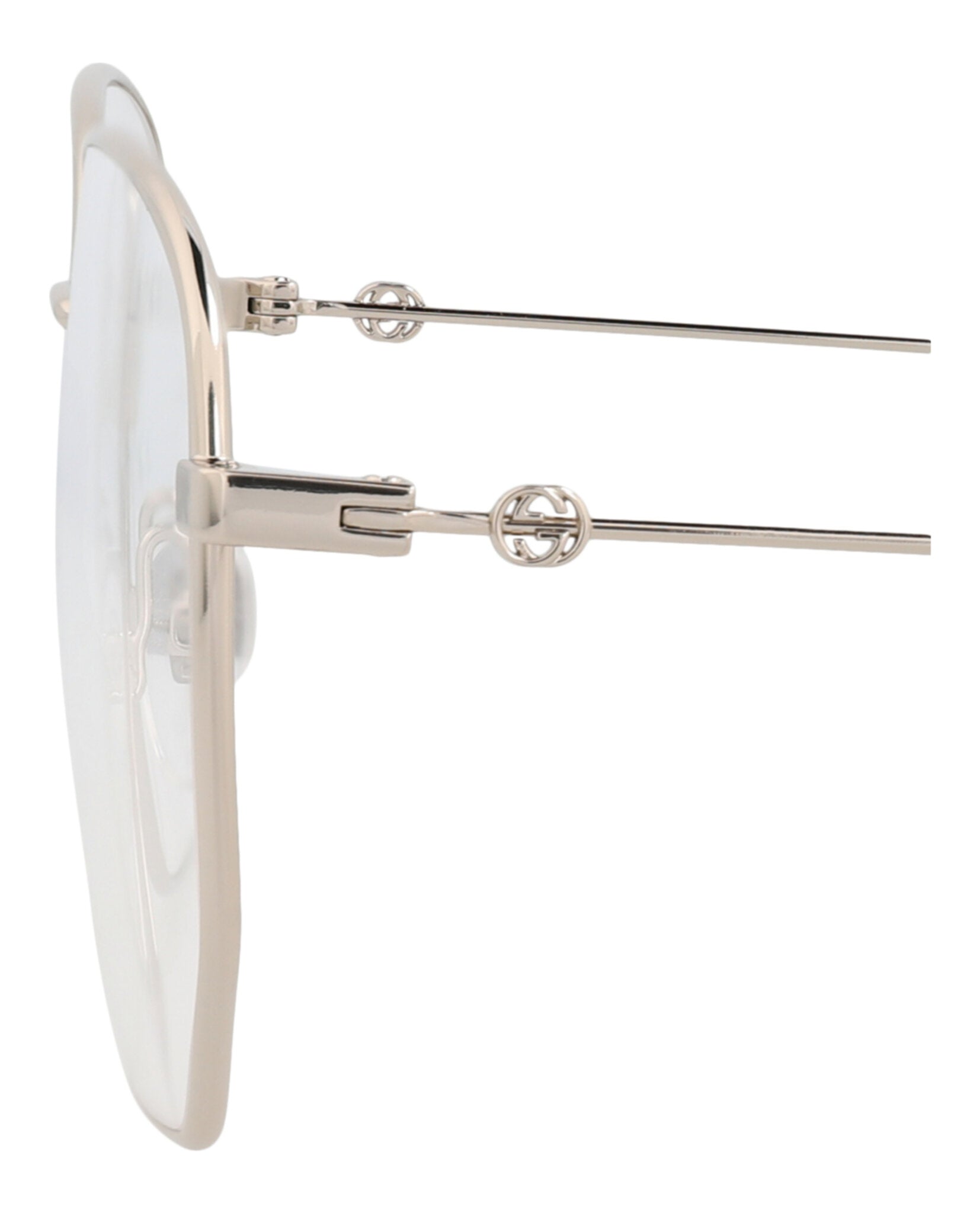 Gucci Gucci Womens Square/Rectangle Gold Gold Transparent Fashion Designer Eyewear