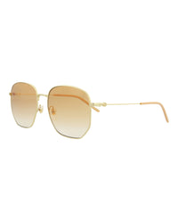 Gucci Gucci Womens Square/Rectangle Gold Gold Orange Fashion Designer Eyewear
