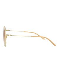 Gucci Gucci Womens Square/Rectangle Gold Gold Orange Fashion Designer Eyewear