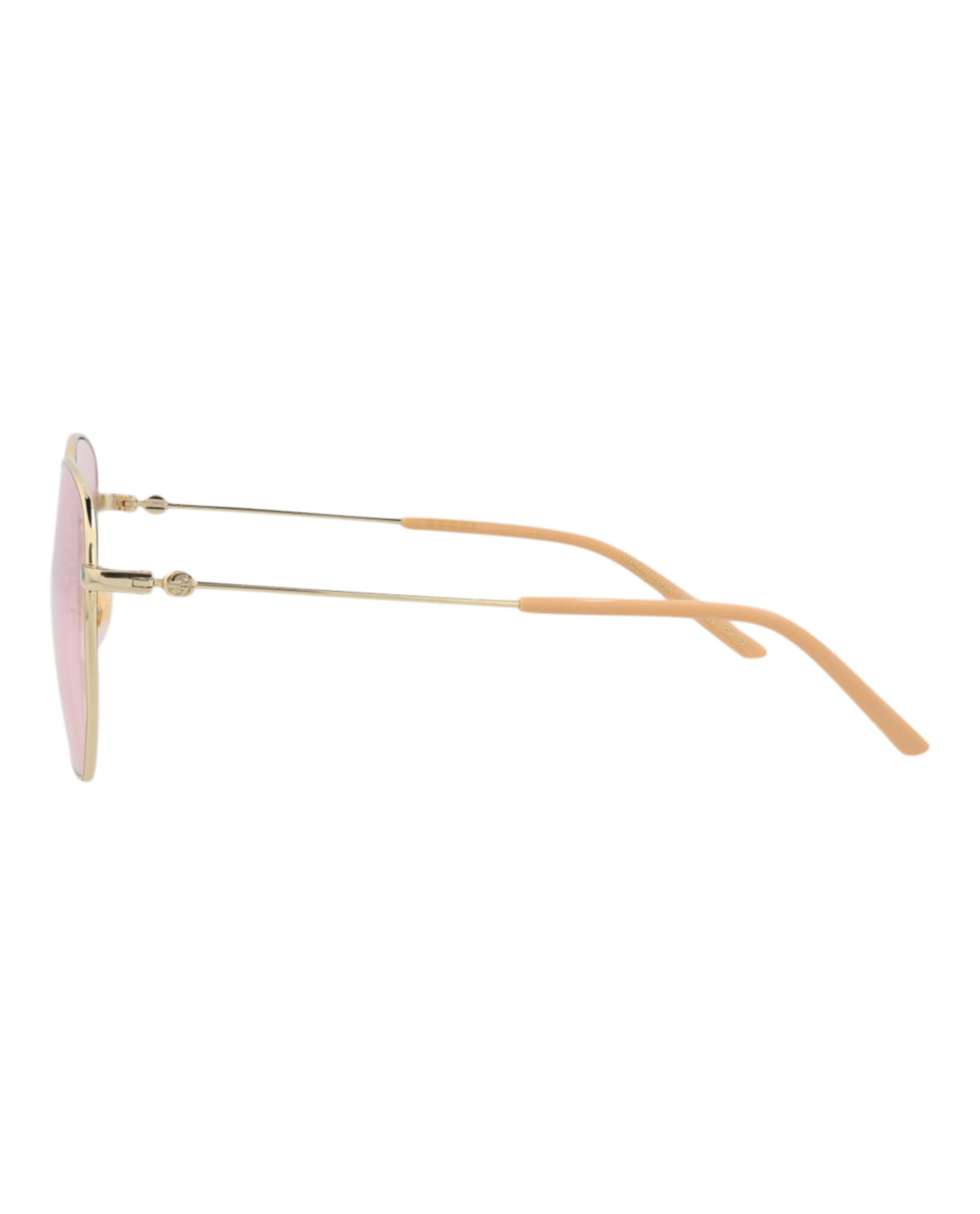 Gucci Womens Square/Rectangle Gold Gold Pink Fashion Designer Eyewear