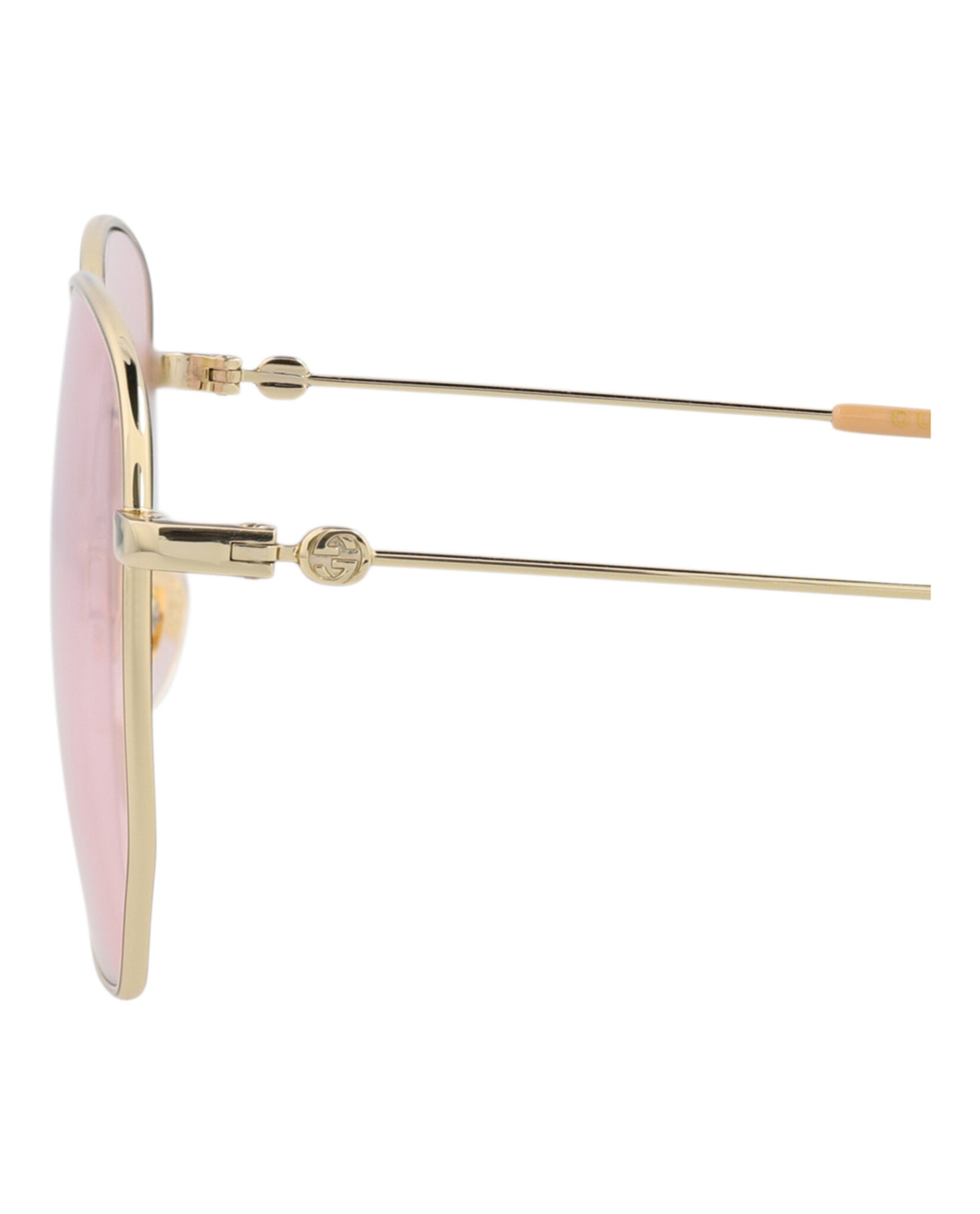 Gucci Womens Square/Rectangle Gold Gold Pink Fashion Designer Eyewear
