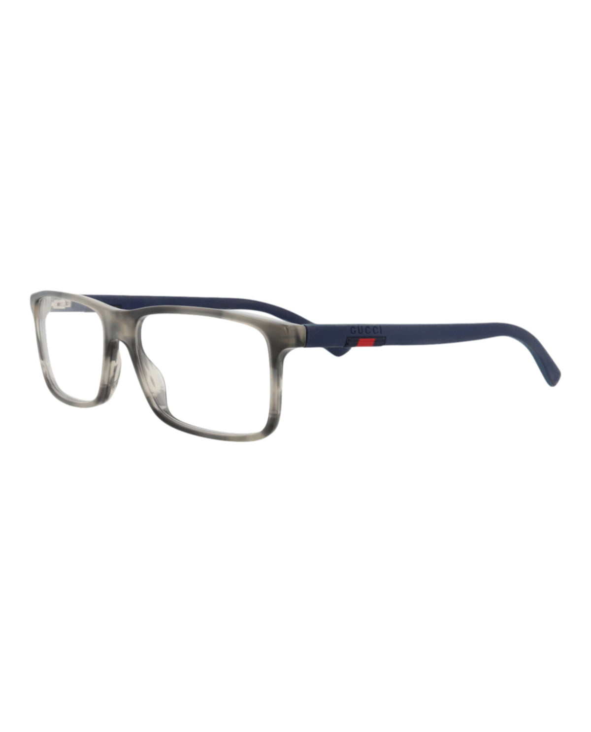 Gucci Mens Square/Rectangle Havana Blue Transparent Fashion Designer Eyewear