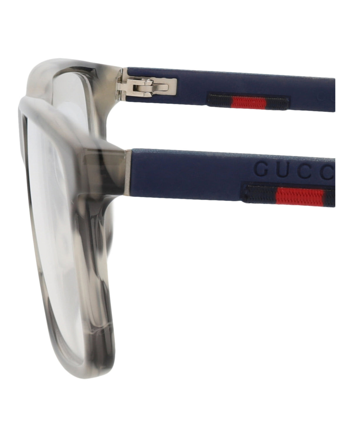 Gucci Mens Square/Rectangle Havana Blue Transparent Fashion Designer Eyewear